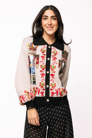 Queen Of Sparkles Nutcracker Candy Cane Cardigan