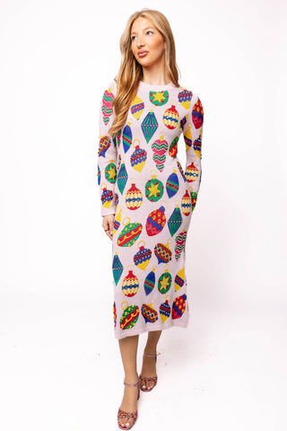 Queen Of Sparkles Multi Jeweled Ornament Midi Dress