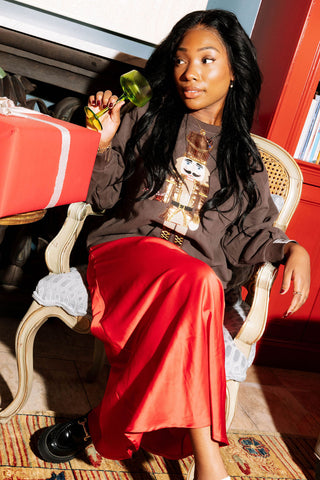 Queen Of Sparkles Brown Espresso Martini Serving Nutcracker Sweatshirt