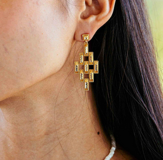 Capucine De Wulf Pathway Post Drop Earrings Gold