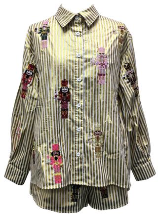 Queen Of Sparkles Gold Metallic Cocktail Serving Nutcracker