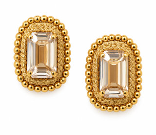 Bhavna Kanakia Gold Classic Crystal Frame Studs