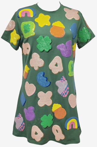 Queen of Sparkles Lucky Charm Icon Dress / Dark Green