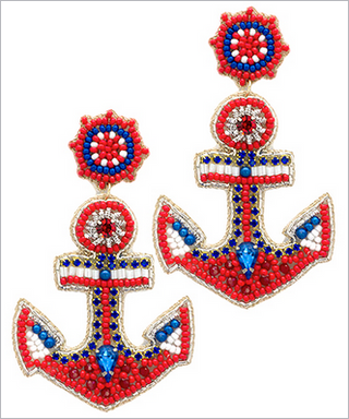Monkee's Jewelry And Acc USA Bead Anchor Earrings