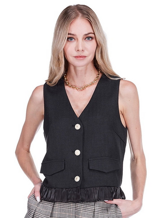 Joy Joy Ruffles Hem Vest / 2 Color Options