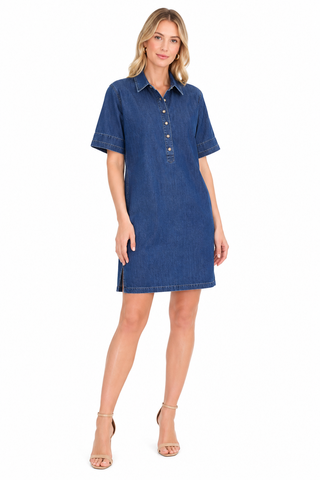 Jade Sapphire Placket Well Pocket Dress