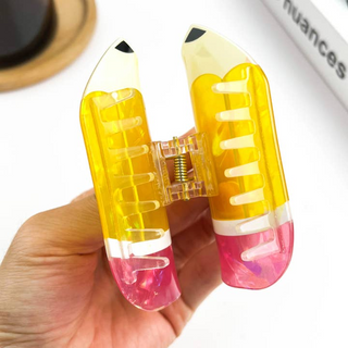 TheDivaSoap Yellow Pencil Claw Clip, Back To School Hair Clip