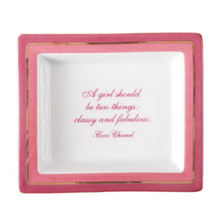 Two's Company Wise Sayings "A Girl Should be Two Things: Classy and Fabulous." Desk Tray in Gift Box