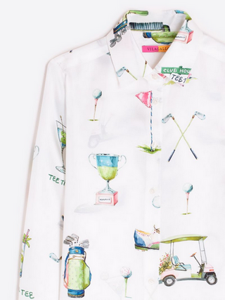 Vilagallo White Shirt Golf Print