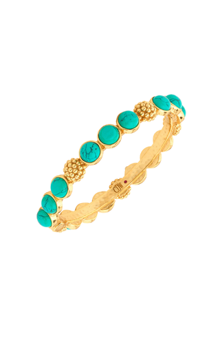 Capucine De Wulf Berry Gem Turquoise Hinged Bangle