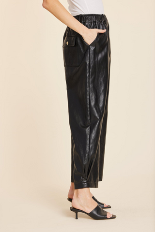 Dolce Cabo Faux Leather Barrel Leg Pant/ Multiple Colors