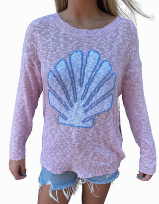Vintage Havana Shell Pink Jacquard Slub Sweater