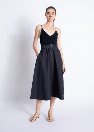 Karina Grimaldi Phoenix Knit Combo Dress / Black