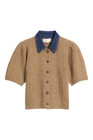 Love The Label Lane Denim Collar Cardigan