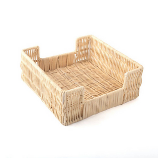 8 Oak Rattan Beverage Napkin Tray