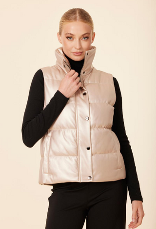 Dolce Cabo Vegan Leather Puffer Vest