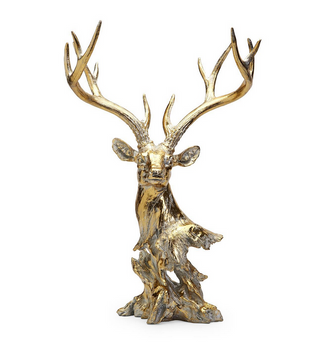Two's Company Rustic Gold Deer Decor / Gold