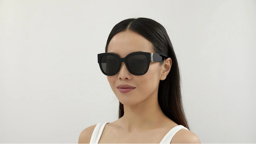 SAINT LAURENT★ロゼ着用SLM95 F 001 Black (Grey) SAINT LAURENT☆ロゼ着用SLM95 F 001 Black (Grey) (Saint