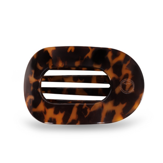 Teleties Round Flat Hair Clip | Medium | Tortoise - Tortoise