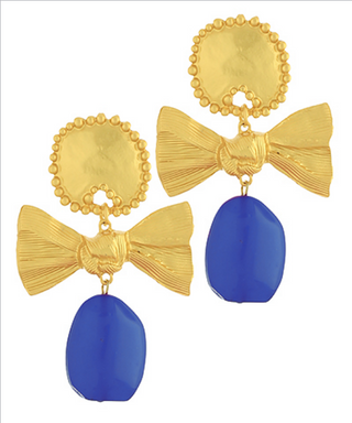 Monkee's Jewelry And ACC Textured Ribbon Oval Earrings / 3 Color Options