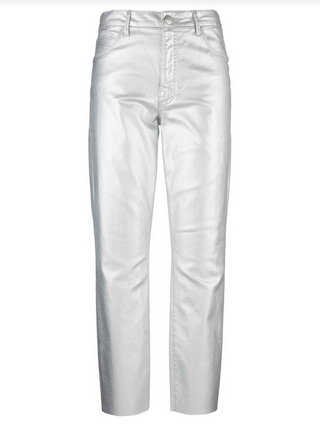 Kut Charlize High Rise FAB AB Cigarette Leg-Raw Hem in Silver