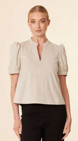 Dolce Cabo Faux Suede Short Sleeve Top