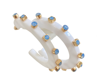 CITY GIRL JEWEL HOOP LARGE- MULTIPLE COLORS