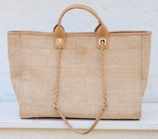 Caroline Hill Melissa Tote Bag Natural Lattice