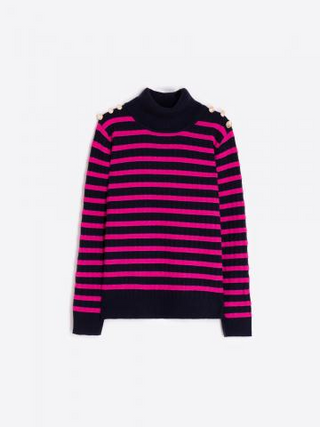 Vilagallo Navy and Pink Sweater