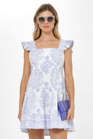 Oliphant Smocked Square Neck Mini