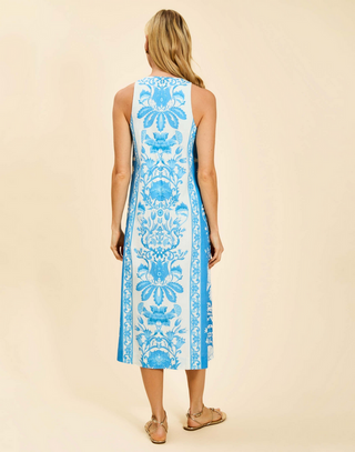 Mestiza Farfalle Midi Dress in Florentine Blue