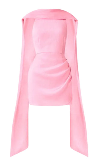 Elliatt Calista Neck Scarf Mini Dress in Pink