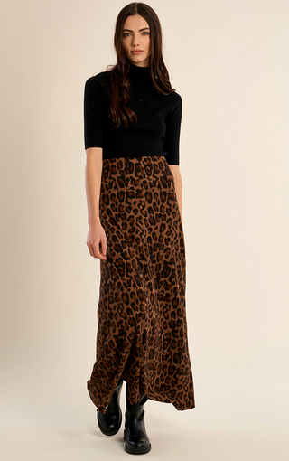 Molly Bracken Us Ladies Leopard Knitted Skirt