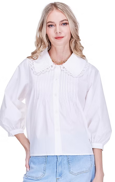 Joy Joy Pin Tuck Collar Blouse – Monkee's of Myrtle Beach