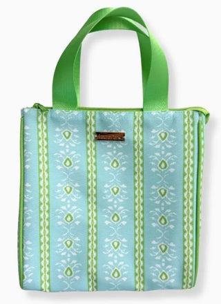 Laura Parks Rosemary Stripe Blue Lunch Bag