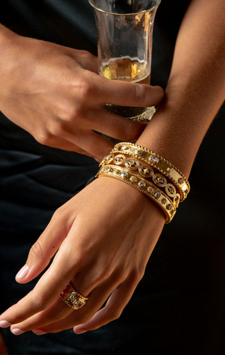 Capucine De Wulf Berry Gem Clear Cubic Zirconia Hinged Bangle