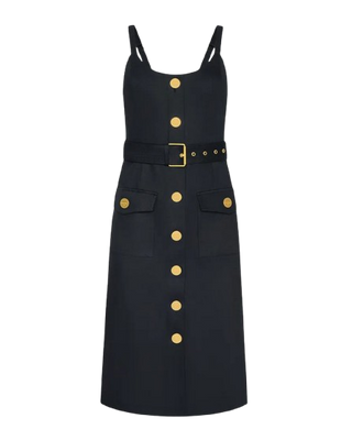 L'Agence Ida Button Front Midi Dress