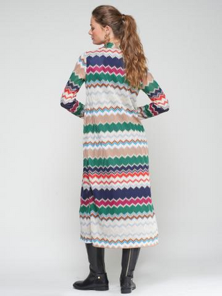 Vilagallo Green Jacquard Dress