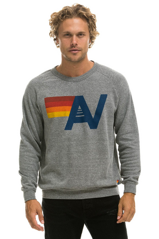 Aviator Nation Logo Heather Grey Crew Sweatshirt