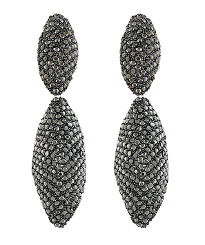 Pave Oval Dangle Earrings | Multiple Colors