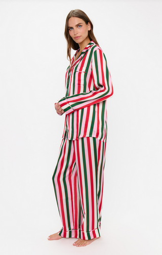 Mumu Classic PJ Set In Jolly Stripes Silky
