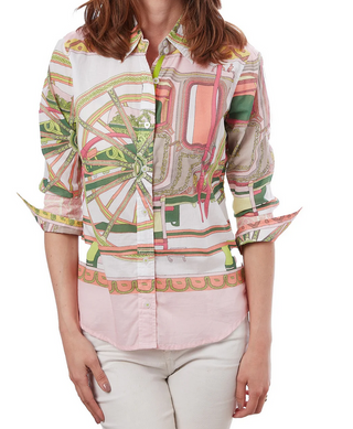 Dizzy Lizzie Rome 3/4 Sleeve Pink Wheel