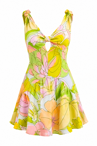Farm Rio Spring Affair Light Blue Sleveeless Mini Dress