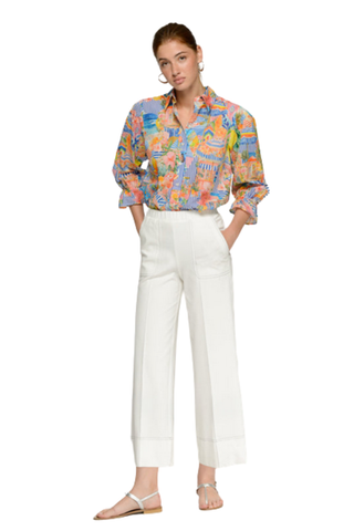 Vilagallo Wide Leg White Trouser