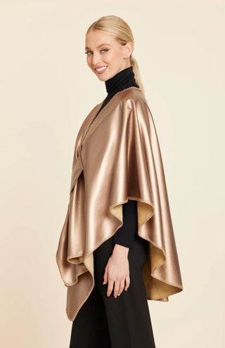 Dolce Cabo Bronze Faux Leather Tonal Whipstitch Wrap