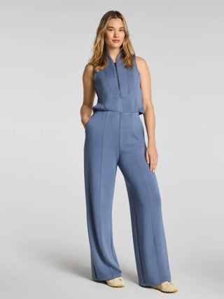 Spanx Airessentials® Shawl Collar Half Zip Jumpsuit in Rain