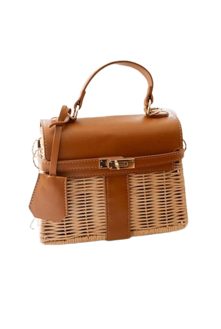 Lisi Lerch Celine Wicker Handbag in Camel