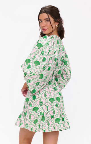 Mumu Hadley Mini Dress in Coastal Collage