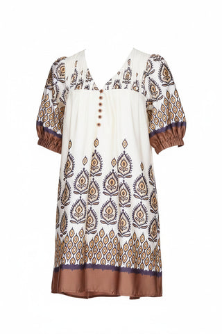 Joy Joy Lotus Pin Tuck Yoke Dress