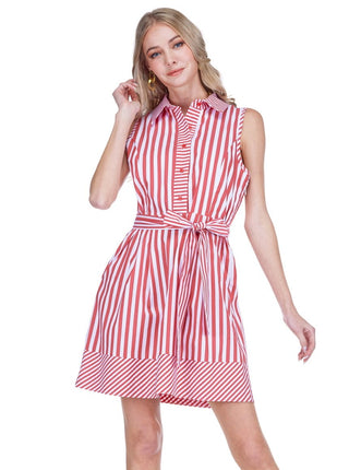 Joy Joy Red Striped Dress